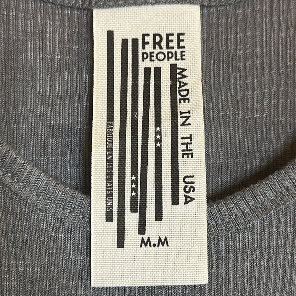 Free People Gray Long Beach Ribbed Tank Top - Picture 3 of 9